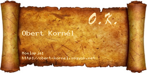 Obert Kornél névjegykártya