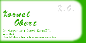 kornel obert business card